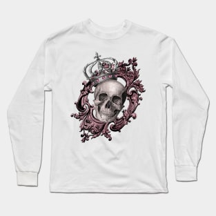 Goth Victorian Rock N Roll Skull Long Sleeve T-Shirt